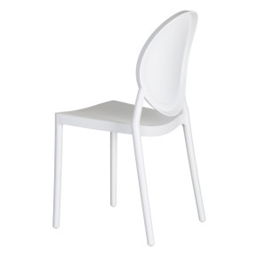 Lot de 4 chaises en résine blanche design empilable, Victoria