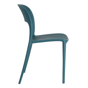 Lot de 4 chaises en résine bleu canard design empilable, Rain