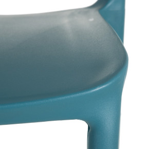 Lot de 4 chaises en résine bleu canard design empilable, Rain