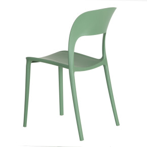 Lot de 4 chaises en résine vert pale design empilable, Rain