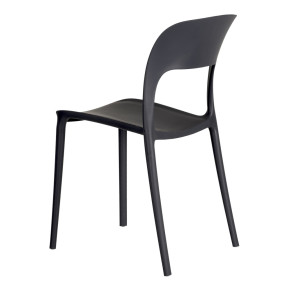 Lot de 4 chaises en résine anthracite design empilable, Rain