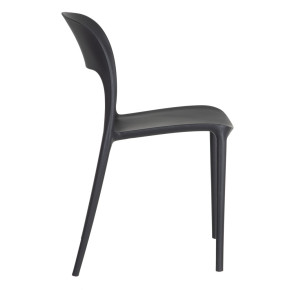 Lot de 4 chaises en résine anthracite design empilable, Rain