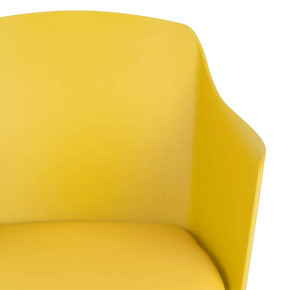 4 chaises jaune design en résine avec coussin