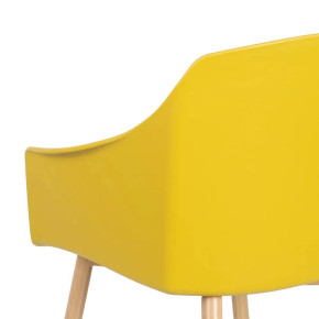 4 chaises jaune design en résine avec coussin