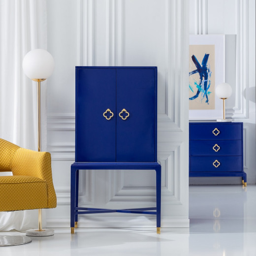 Commode haute bleu 2 portes, Luxo