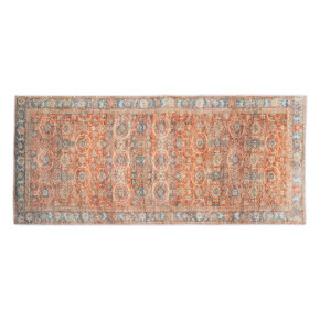 Tapis floral vieilli orange 80x180cm, Costu 