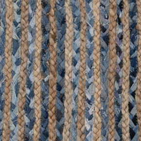 Tapis tressé coton bleu et jute naturel 160x230cm, Azul