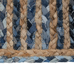 Tapis tressé coton bleu et jute naturel 160x230cm, Azul