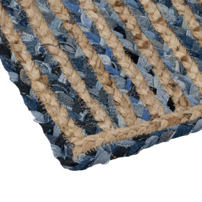 Tapis tressé coton bleu et jute naturel 160x230cm, Azul