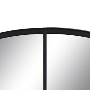 Miroir fenêtre rond en métal noir et verre, Cassa