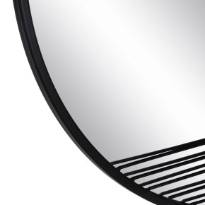 Miroir rond en verre géométrique noir avec structure en métal