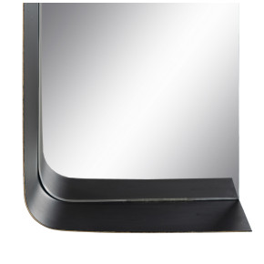 Miroir avec étagère en métal noir et doré, Mabou