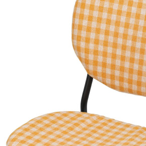 2 chaises bistrot en tissu motif vichy jaune