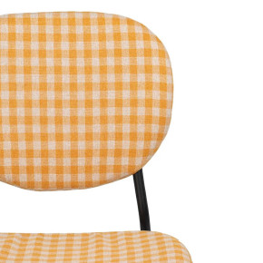 2 chaises bistrot en tissu motif vichy jaune