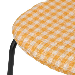 2 chaises bistrot en tissu motif vichy jaune