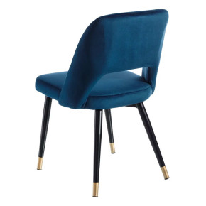 2 chaises en velours design bleu marine