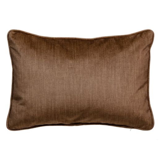 Coussin en velours marron 30x45cm déhoussable, Velos