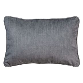 Coussin en velours gris 30x45cm déhoussable, Velo