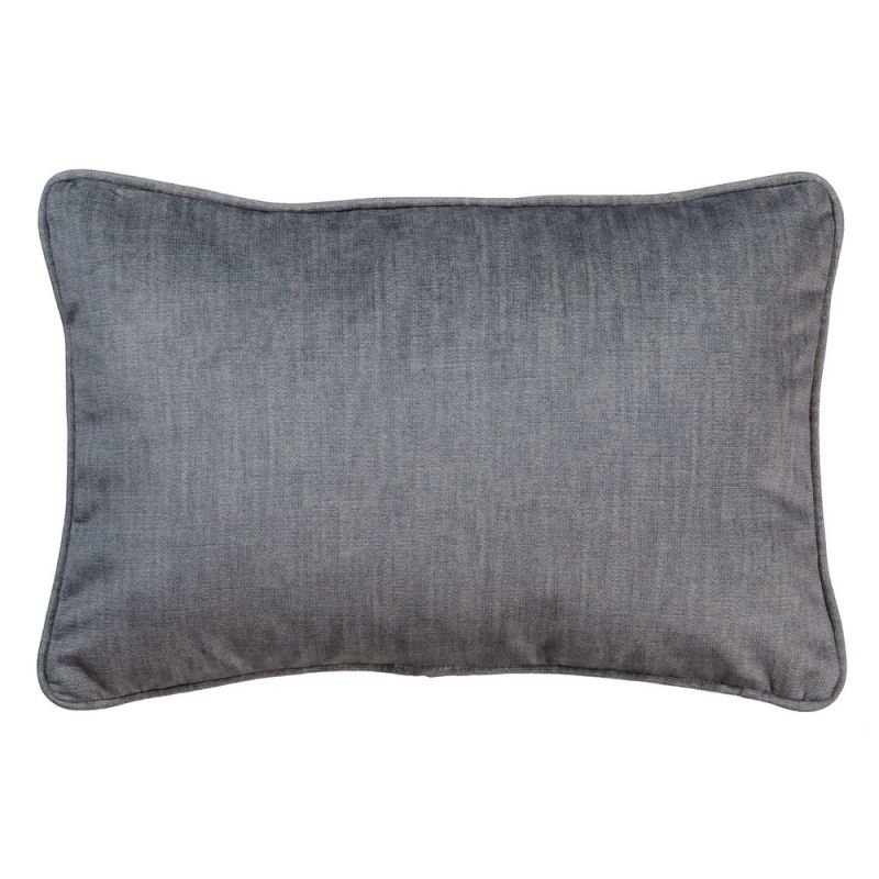 Coussin en velours gris 30x45cm déhoussable, Velo