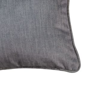 Coussin en velours gris 30x45cm déhoussable, Velo