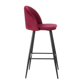 Lot de 2 tabourets de bar en velours bodeaux, Kylo