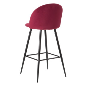 Lot de 2 tabourets de bar en velours bodeaux, Kylo