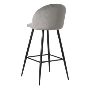 Lot de 2 tabourets de bar en velours gris, Kylo