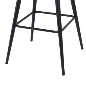 Tabouret de bar en velours ivoire H101cm, Masy