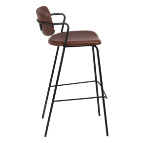 Lot de 2 tabouret de bar silimi cuir marron H97com, Ulys