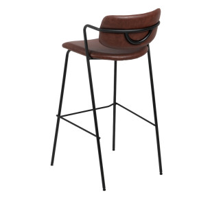 Lot de 2 tabouret de bar silimi cuir marron H97com, Ulys