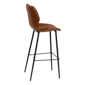 Tabouret de bar similicuir camel H100cm, Valdi