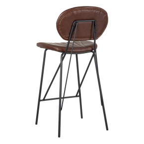 Lot de 2 tabourets de bar marron en simili cuir H97cm, Klaris