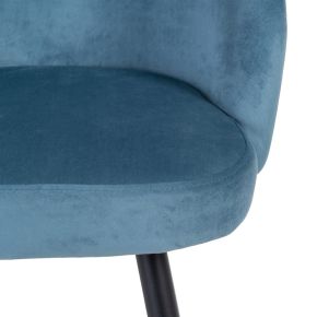 Tabouret de bar en velours bleu H101cm, Masy