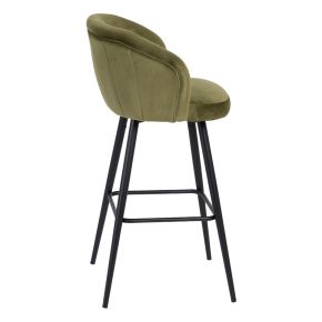 Tabouret de bar en velours vert H101cm, Masy