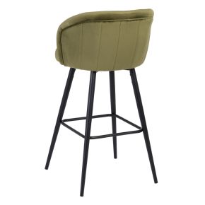 Tabouret de bar en velours vert H101cm, Masy