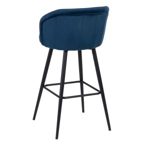 Tabouret de bar en velours bleu marine H101cm, Masy