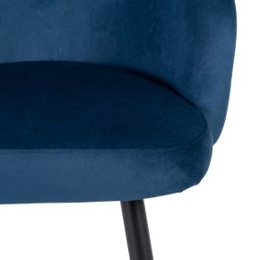 Tabouret de bar en velours bleu marine H101cm, Masy