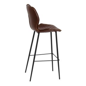 Tabouret de bar similicuir marron H100cm, Valdi