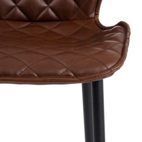 Tabouret de bar similicuir marron H100cm, Valdi