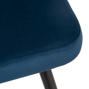 2 tabourets de bar velours bleu marine dossier haut H105cm, Koto