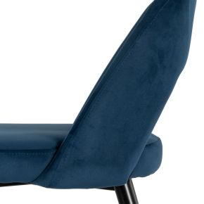 2 tabourets de bar velours bleu marine dossier haut H105cm, Koto