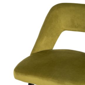 2 tabourets de bar velours vert dossier haut H105cm, Koto