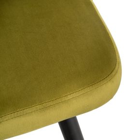 2 tabourets de bar velours vert dossier haut H105cm, Koto