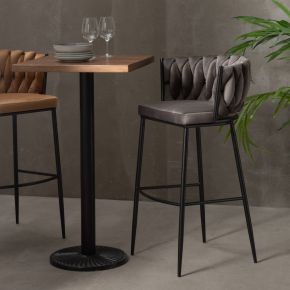 Tabouret de bar en velours gris H104cm, Maly