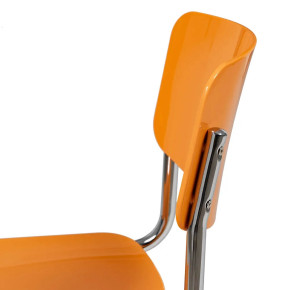 Chaise rétro orange et métal chrome