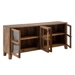 Buffet 4 portes en bois de manguier marron, Made