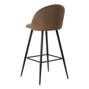 Lot de 2 tabourets de bar en velours taupe, Kylo