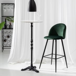 Lot de 2 tabourets de bar en velours vert bronze, Kylo