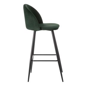 Lot de 2 tabourets de bar en velours vert bronze, Kylo