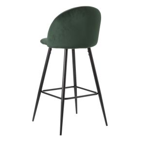 Lot de 2 tabourets de bar en velours vert bronze, Kylo